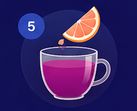 blue pea tea when more citrus is added