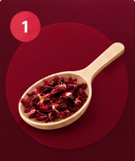 Scoop of hibiscus tea