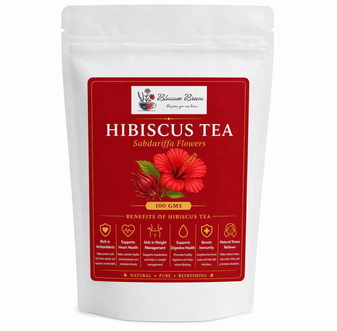Hibiscus Tea | Premium Herbal Tea by Blossom Brews