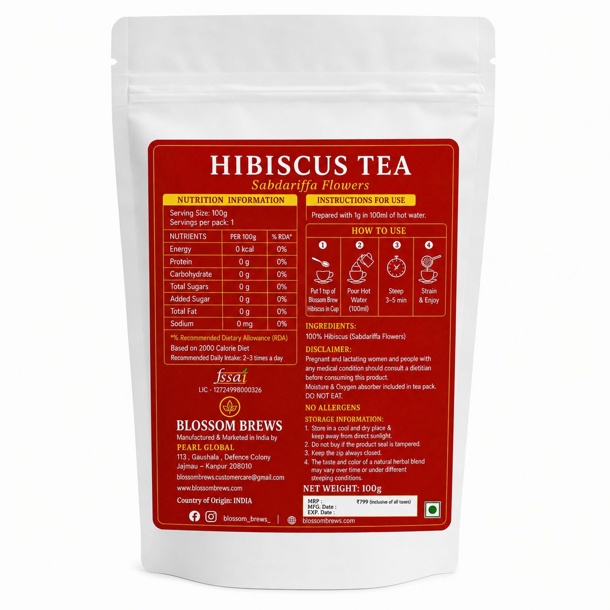 Hibiscus Tea | Premium Herbal Tea by Blossom Brews - Image 2