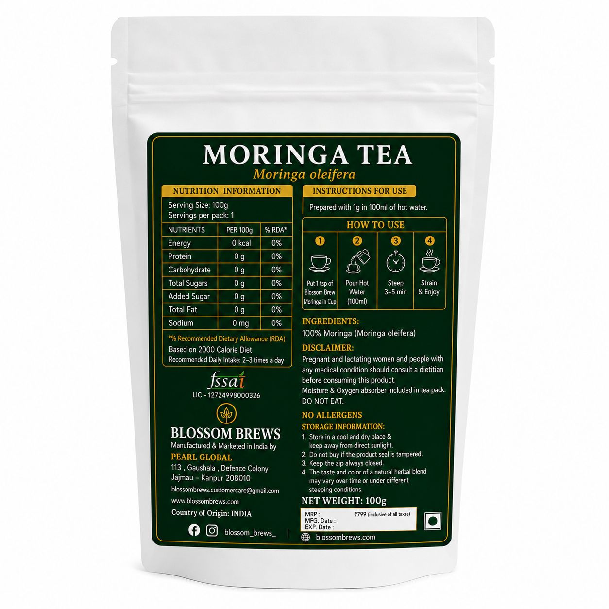 Moringa Tea | Premium Herbal Tea by Blossom Brews - Image 2
