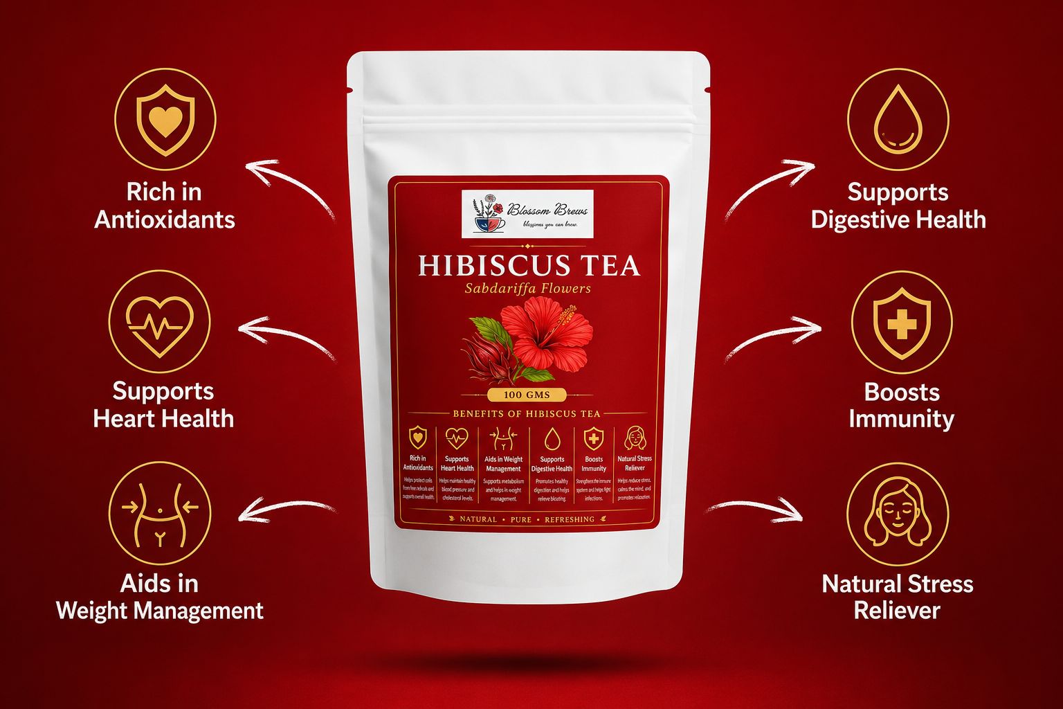 Hibiscus Tea | Premium Herbal Tea by Blossom Brews - Image 3