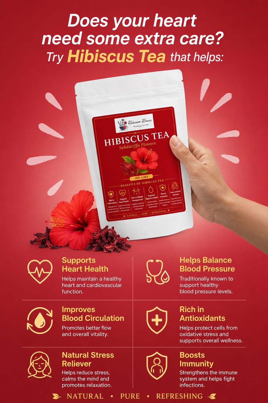 Hibiscus Tea | Premium Herbal Tea by Blossom Brews - Image 6